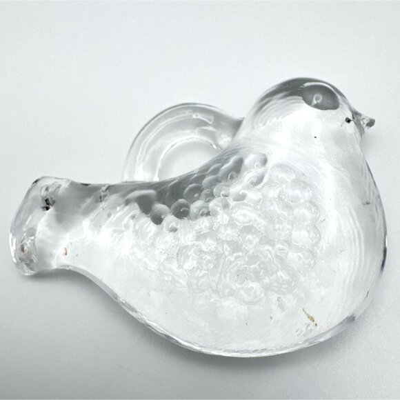 Kosta Boda Vintage MCM 70s Vallien Glass Dove Bird Suncatcher Pendant Ornament